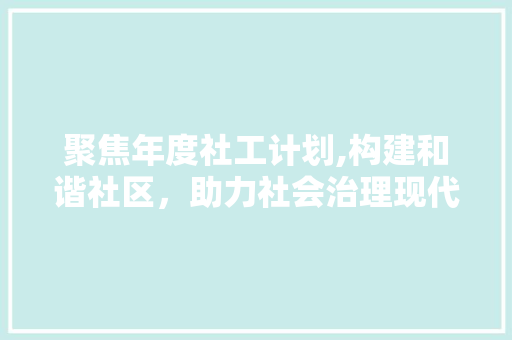 聚焦年度社工计划,构建和谐社区，助力社会治理现代化 工作总结
