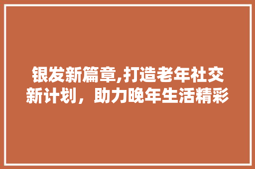 银发新篇章,打造老年社交新计划，助力晚年生活精彩纷呈
