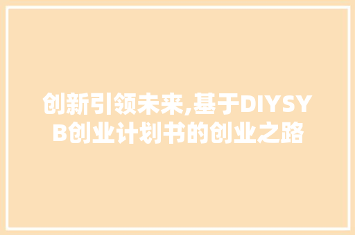 创新引领未来,基于DIYSYB创业计划书的创业之路