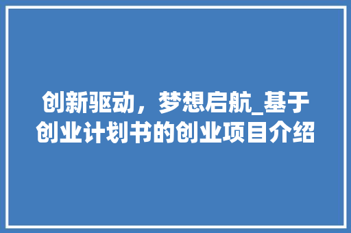 创新驱动，梦想启航_基于创业计划书的创业项目介绍