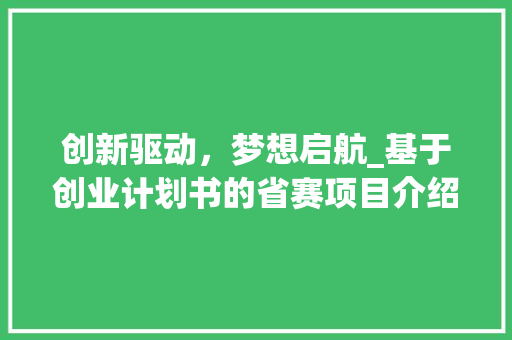 创新驱动，梦想启航_基于创业计划书的省赛项目介绍 诗词鉴赏