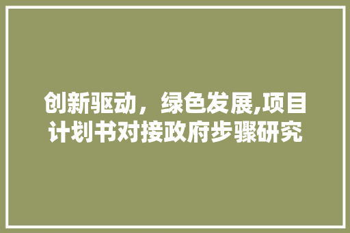 创新驱动，绿色发展,项目计划书对接政府步骤研究