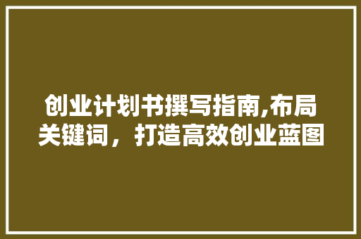 创业计划书撰写指南,布局关键词，打造高效创业蓝图