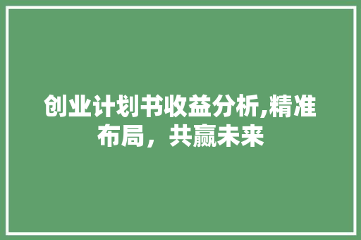 创业计划书收益分析,精准布局，共赢未来