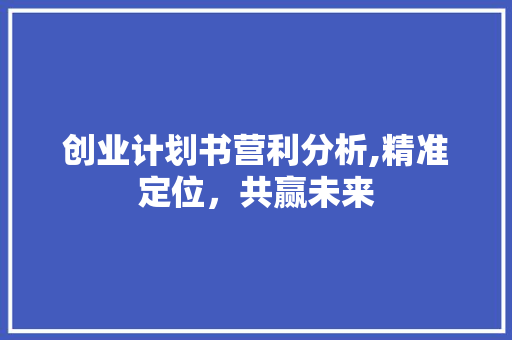 创业计划书营利分析,精准定位，共赢未来