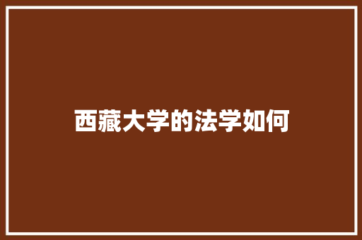 西藏大学的法学如何