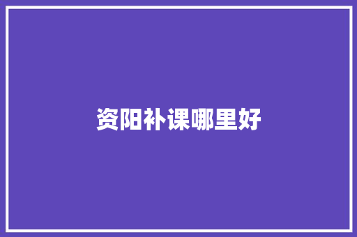 资阳补课哪里好
