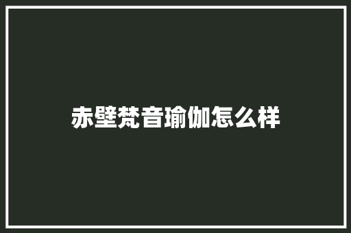 赤壁梵音瑜伽怎么样