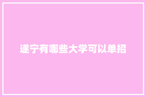 遂宁有哪些大学可以单招 应用文