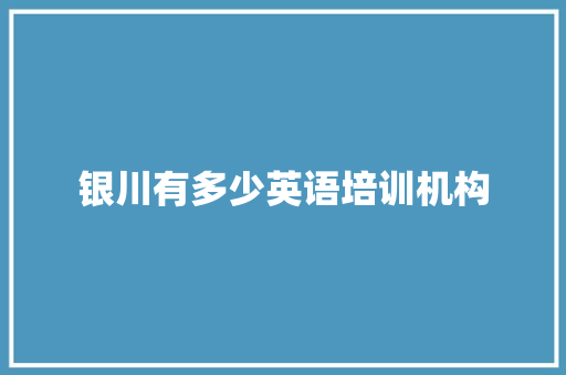 银川有多少英语培训机构 职场写作