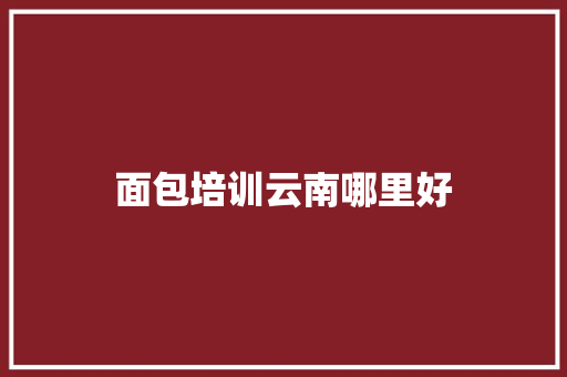 面包培训云南哪里好