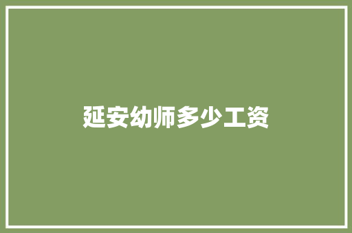 延安幼师多少工资 应用文