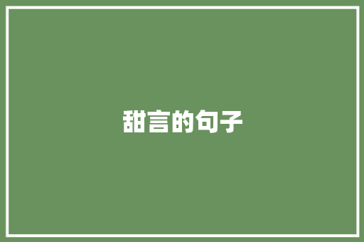 甜言的句子 应用文