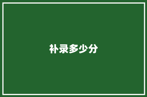 补录多少分 应用文