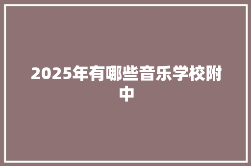 2025年有哪些音乐学校附中
