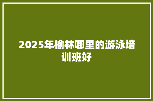 2025年榆林哪里的游泳培训班好