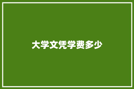 大学文凭学费多少