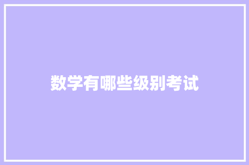 数学有哪些级别考试