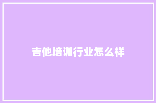 吉他培训行业怎么样 会议纪要