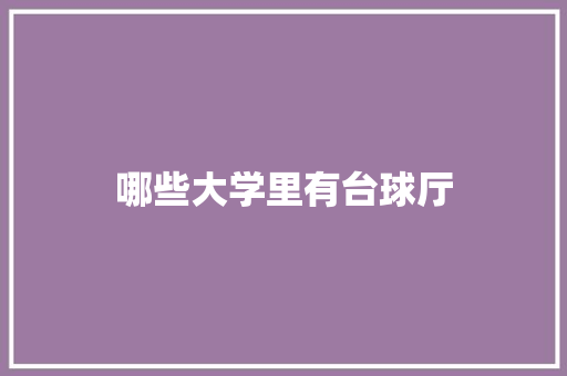 哪些大学里有台球厅