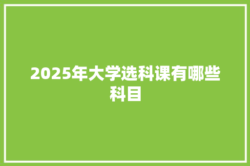 2025年大学选科课有哪些科目 职场写作