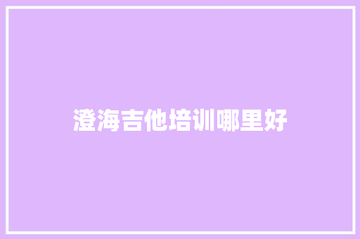 澄海吉他培训哪里好 应用文