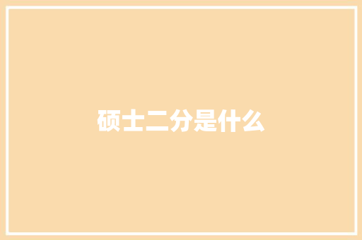 硕士二分是什么