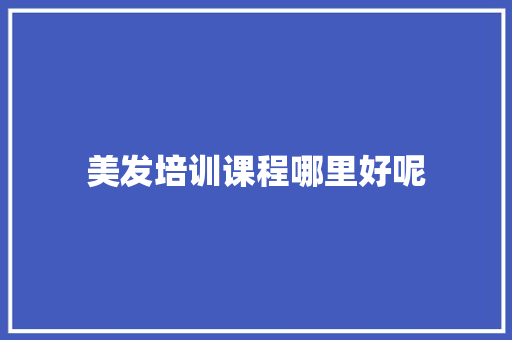 美发培训课程哪里好呢
