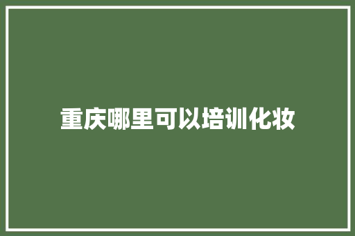 重庆哪里可以培训化妆