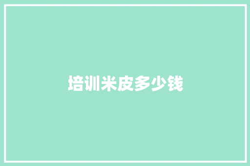 培训米皮多少钱