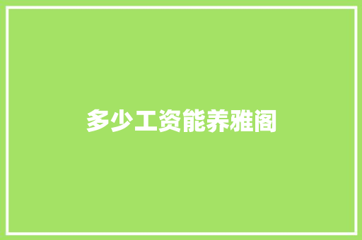 多少工资能养雅阁 诗词应用