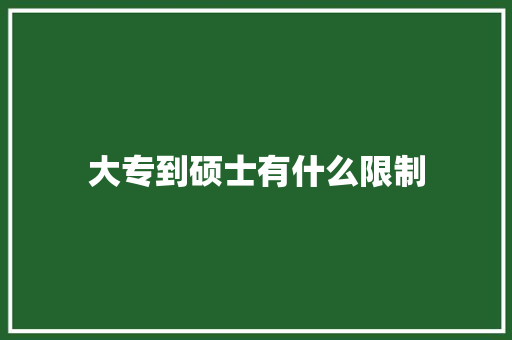 大专到硕士有什么限制 会议纪要