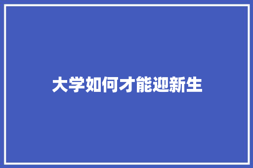 大学如何才能迎新生 项目报告