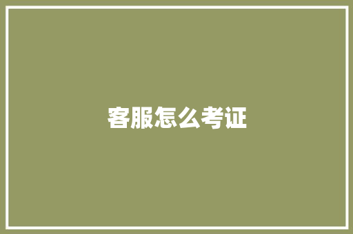 客服怎么考证 工作总结