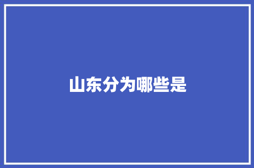 山东分为哪些是 应用文