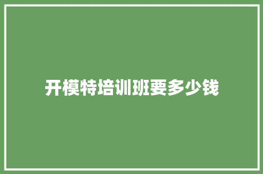 开模特培训班要多少钱 项目报告