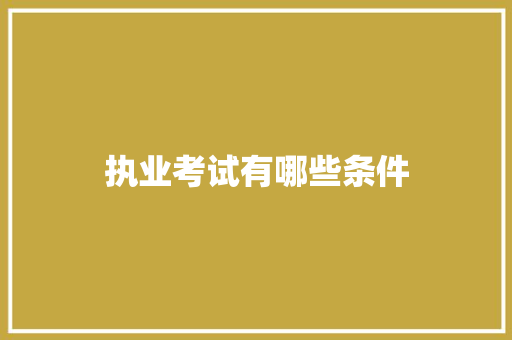 执业考试有哪些条件 会议纪要