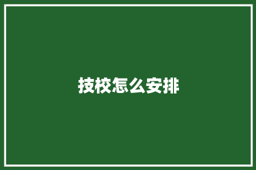 技校怎么安排