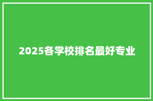 2025各学校排名最好专业 社交媒体