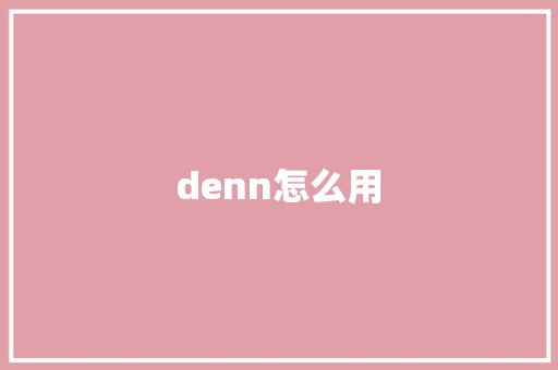 denn怎么用