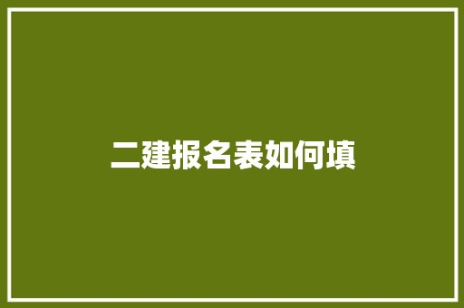 二建报名表如何填