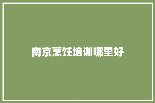 南京烹饪培训哪里好 项目报告