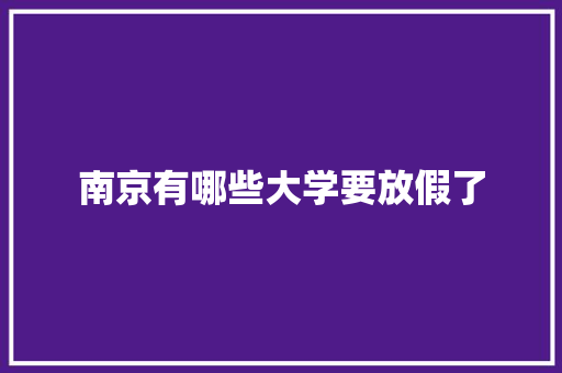 南京有哪些大学要放假了