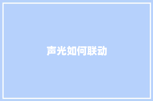 声光如何联动 项目报告