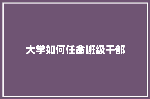 大学如何任命班级干部 诗词鉴赏