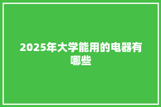2025年大学能用的电器有哪些 应用文