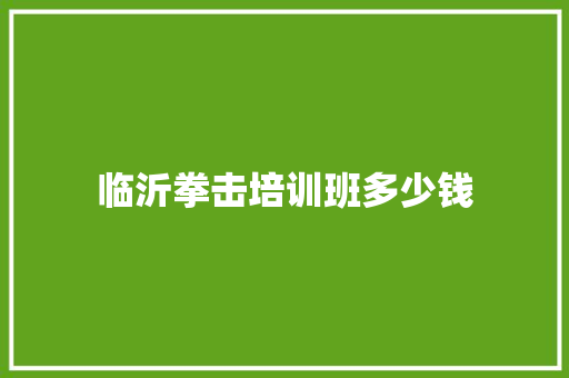 临沂拳击培训班多少钱 职场写作