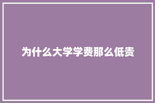 为什么大学学费那么低贵 职场写作