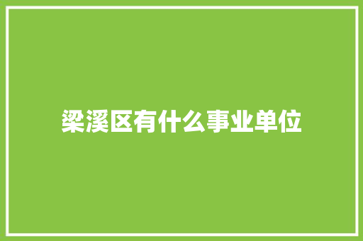 梁溪区有什么事业单位