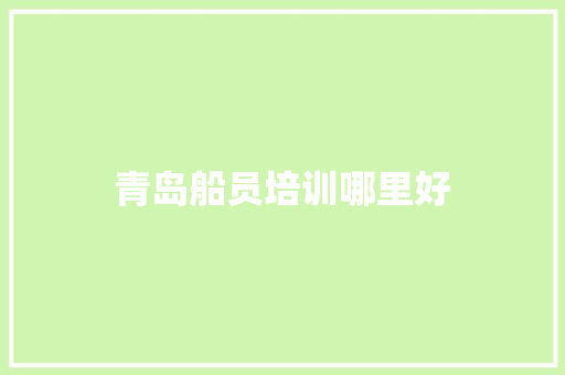 青岛船员培训哪里好